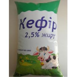 Кефір АДАЛІС 2,5%, 900г, плівка поліетиленова